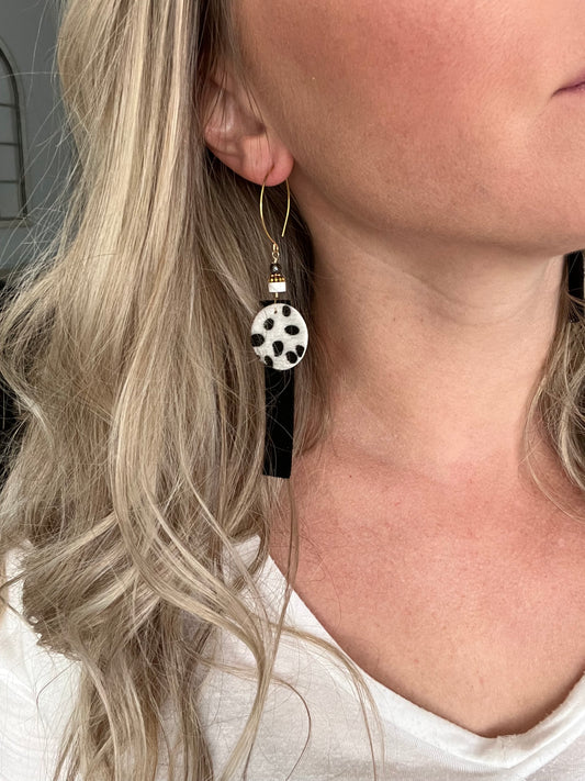 Leather geometric earrings