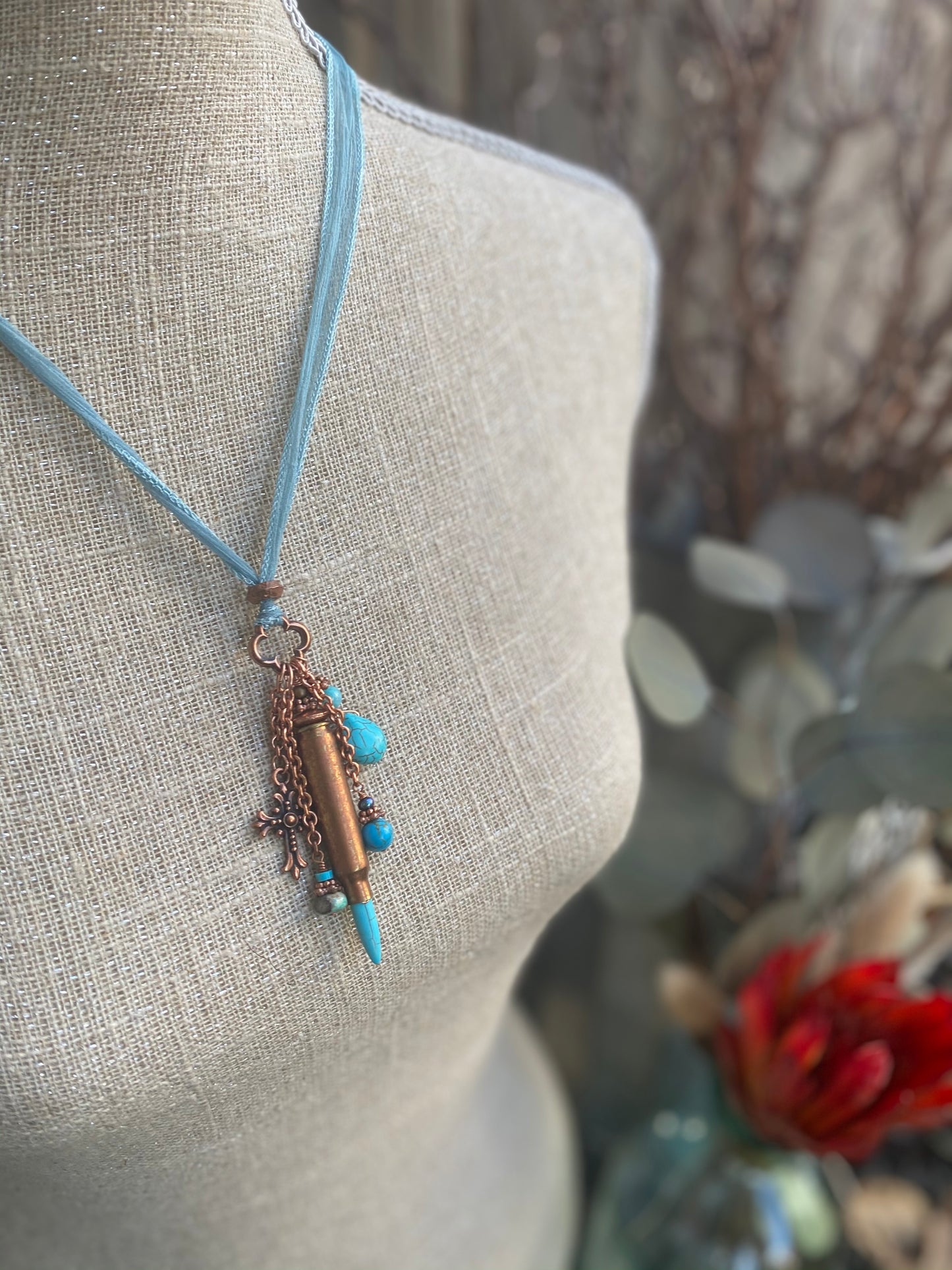 Turquoise bullet necklace